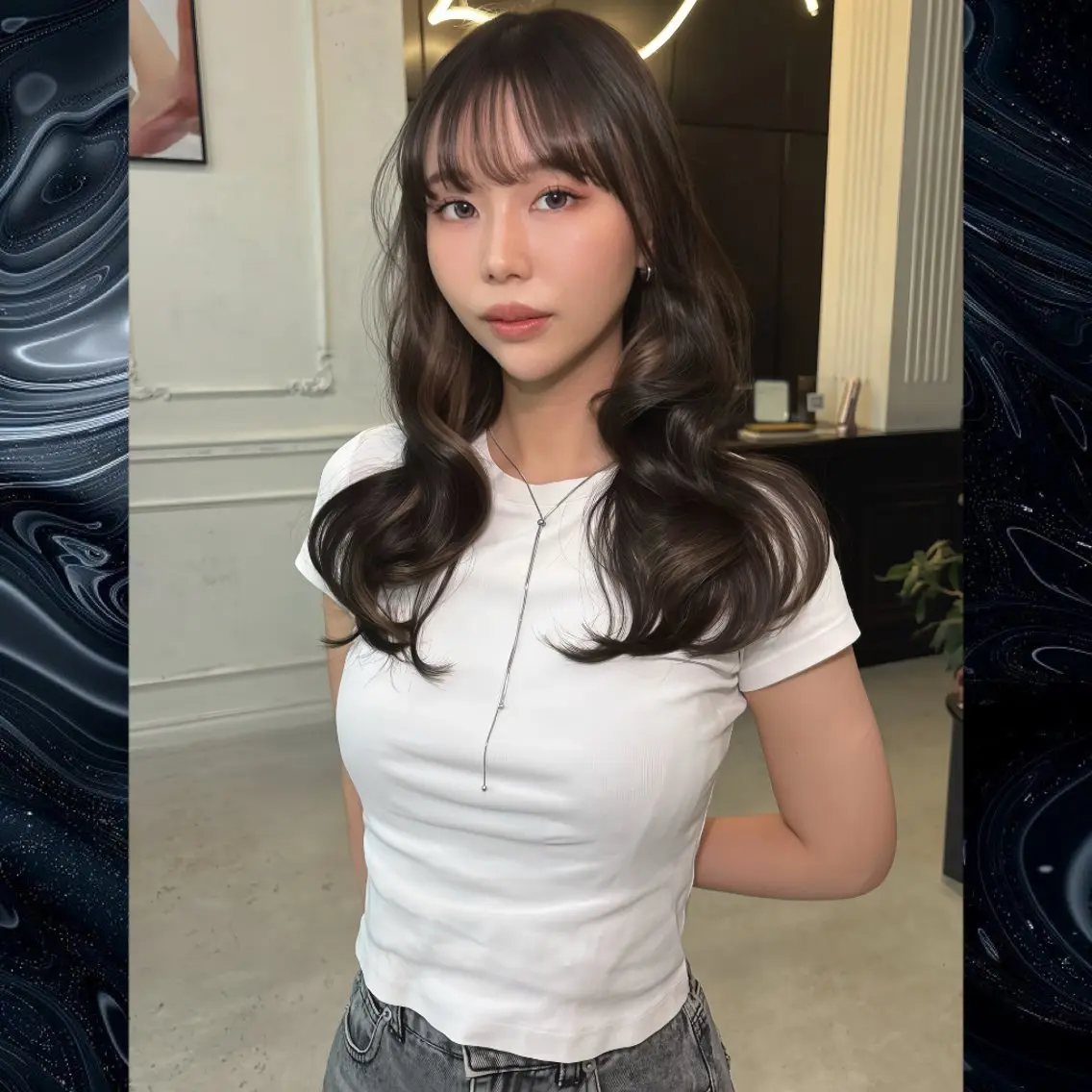 セミロング レイヤーカット カット ヘアカラー Maison Halu YUKIのヘアスタイル