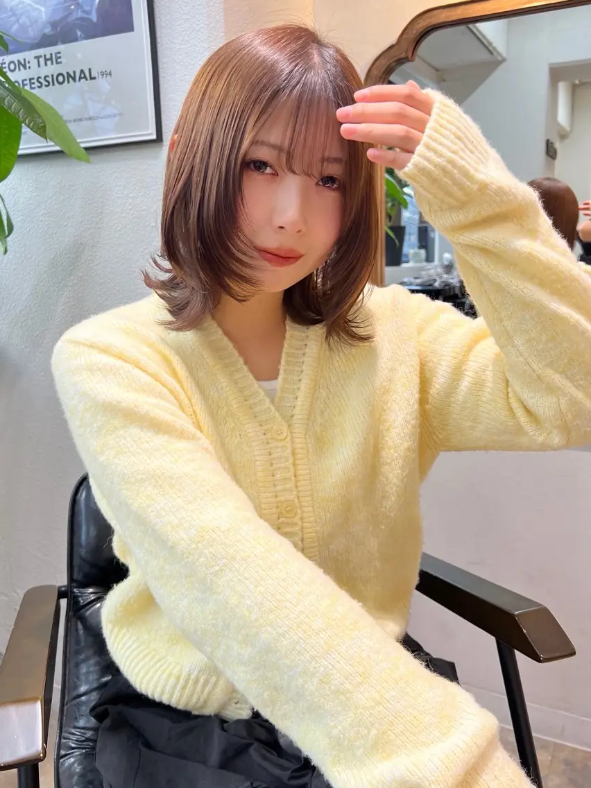 ミディアム collet矢島/ ブリーチ/ハイトーンのヘアスタイル