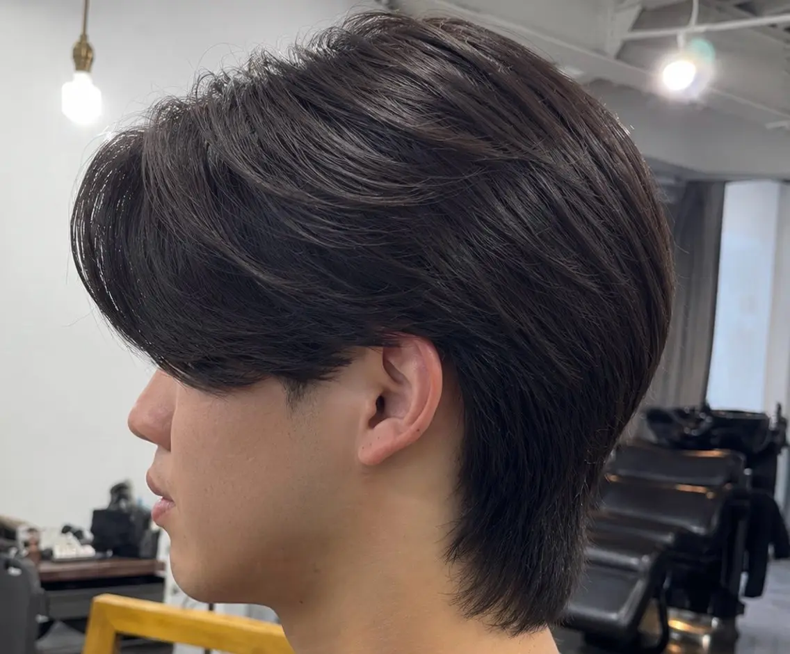 パーマ メンズ カット パーマ 梅田/センターパート 山下学偉のヘアスタイル