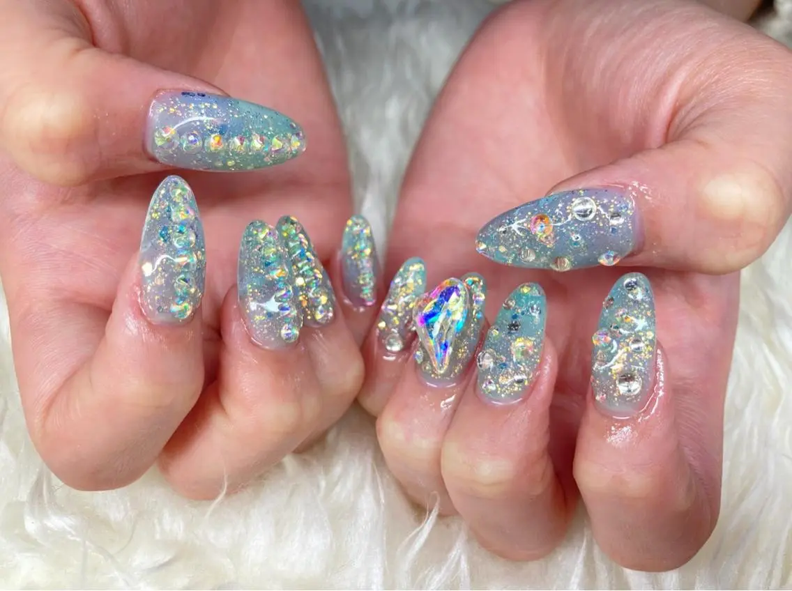 ネイル ジェルネイル ニュアンスネイル パラジェル スカルプネイル 冬ネイル ハンドネイル Nail&eye Belire 新宿のネイルデザイン
