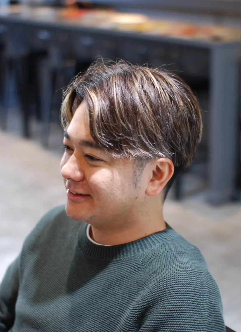 メンズ センターパート メンズハイライト カット ヘアカラー トリートメント メンズパーマ/鈴木 雅也/メンズカットのヘアスタイル