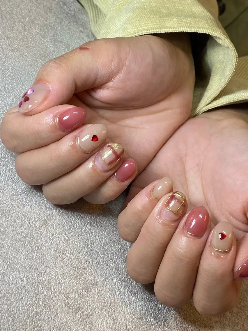 ネイル ハート ハンドネイル LIll nailのネイルデザイン