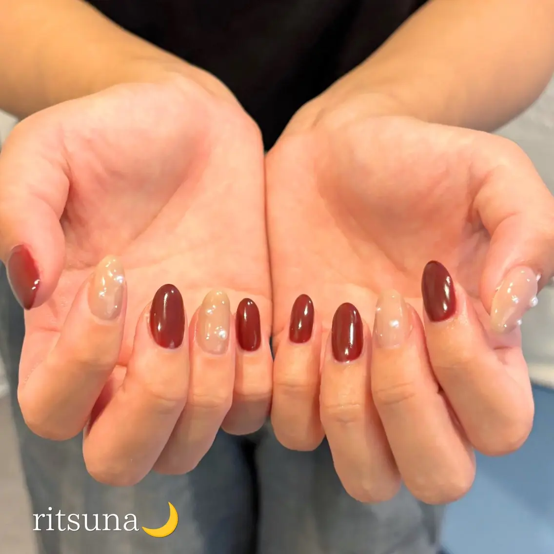 ネイル ハンドネイル ritsuna🌙 nail 堺筋本町のネイルデザイン