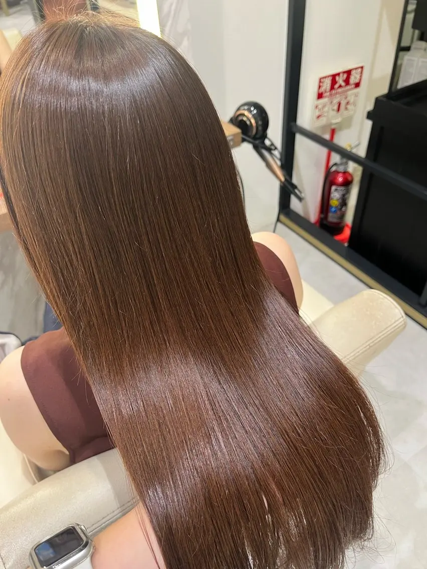 🫧ブリーチなし透明感カラー➕髪質改善ケアトリートメント✨️の写真