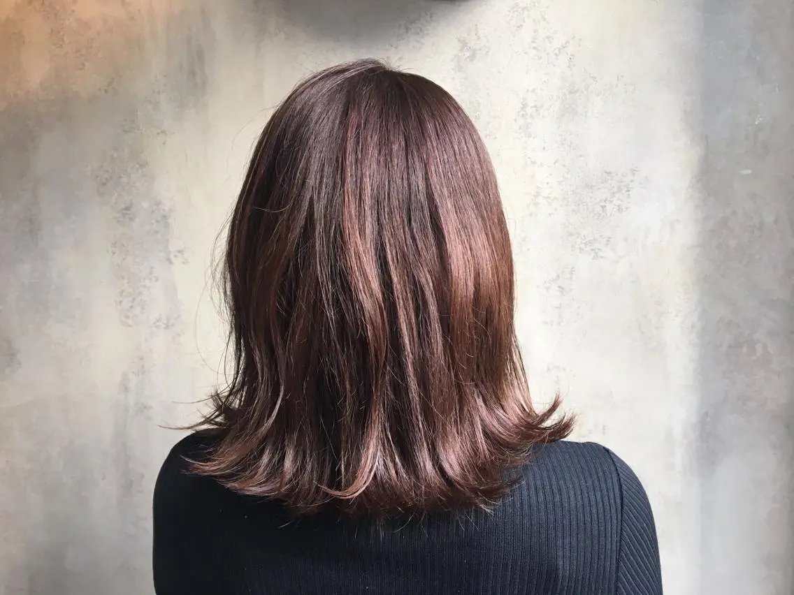 セミロング カラー ピンクカラー シアーピンク 半個室女性salon 🩰Natsumiのヘアスタイル