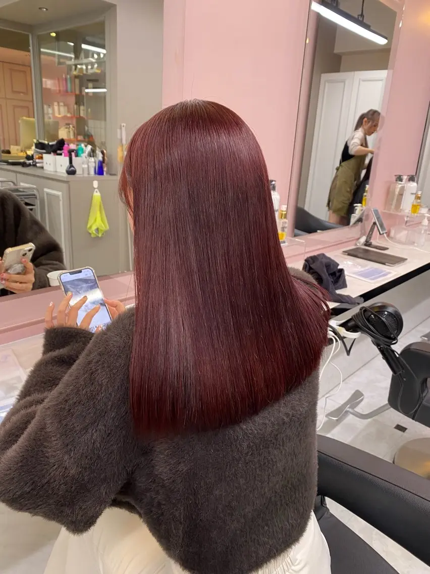 カラー ヘアカラー トリートメント ヘアセット ♥️韓国風透明感 暖色misa♥️のヘアスタイル