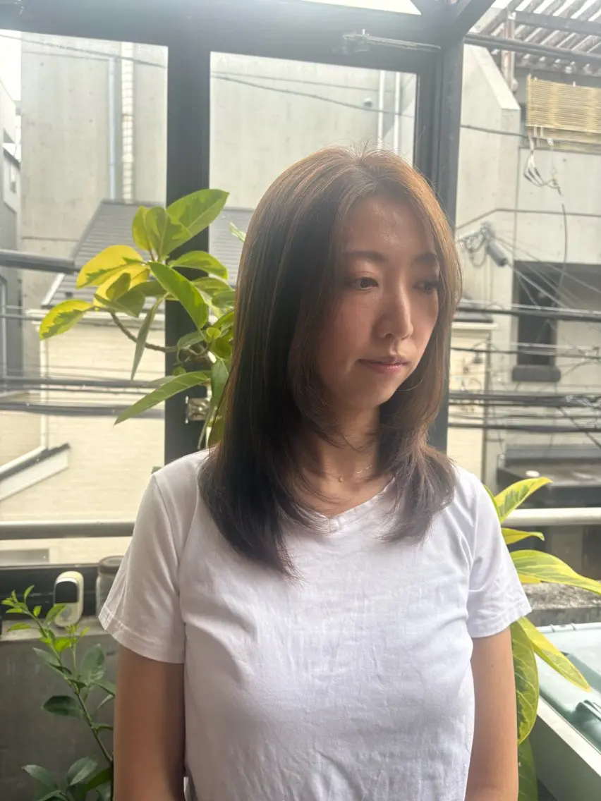 ミディアム カラー レイヤーカット カット ヘアカラー 🍃YURI 🍃のヘアスタイル