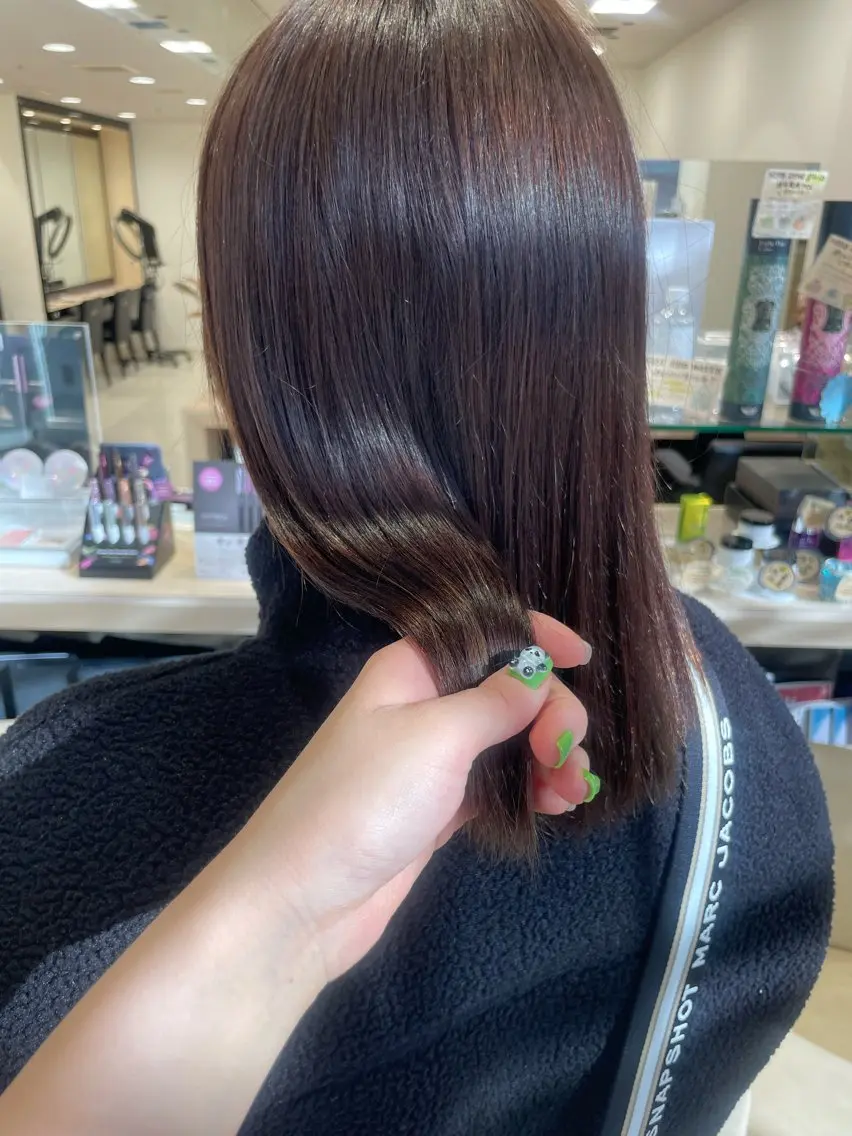 ミディアム カラー トリートメント カット ヘアカラー クロスパーマ/うる艶 カラー/Kurumiのヘアスタイル