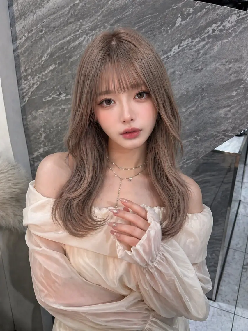 セミロング カラー パーマ ヘアアレンジ カット ヘアカラー トリートメント 🤍韓国風レイヤー/ 艶髪🤍鳥越美羽のヘアスタイル