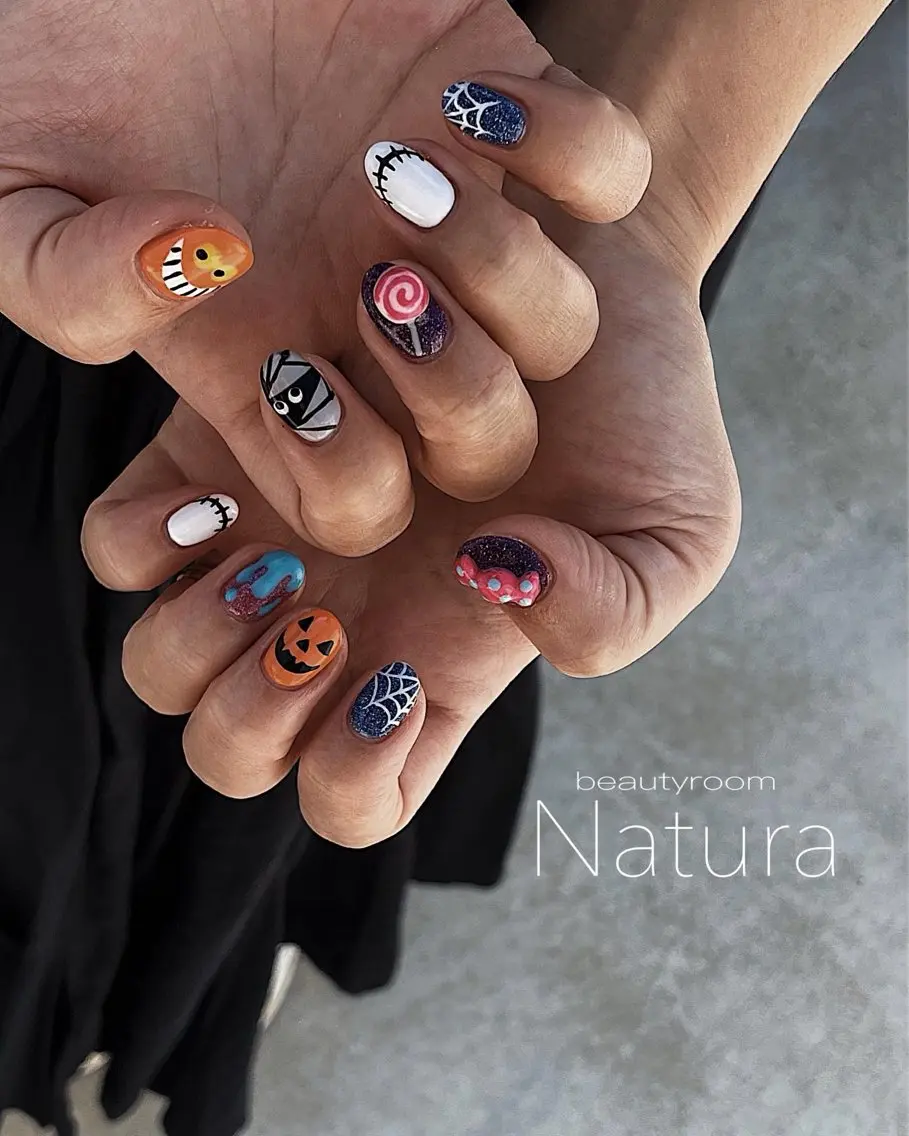 ネイル ハロウィン ハンドネイル beautyroom Naturaのネイルデザイン