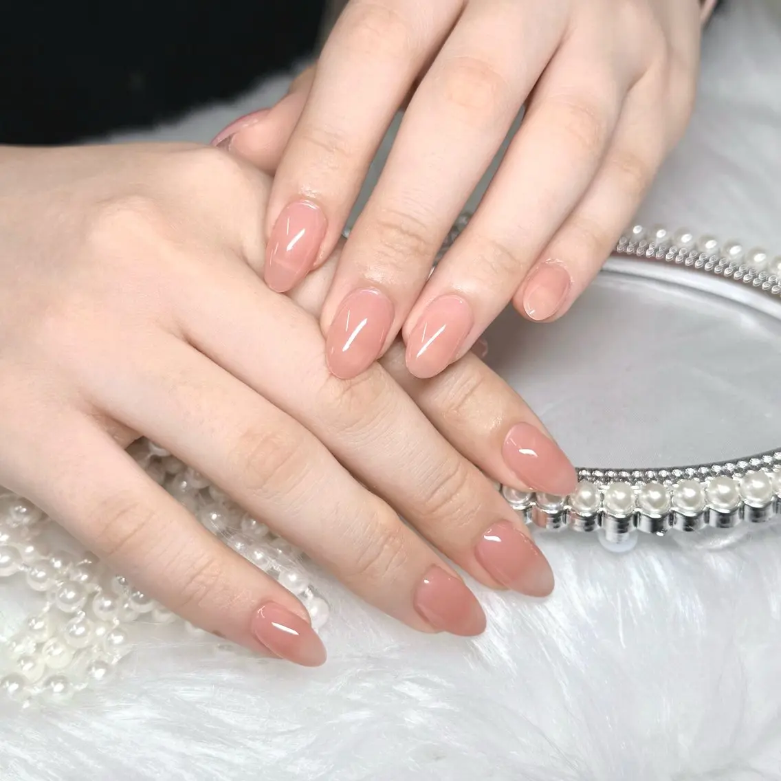ネイル ジェルネイル オフィスネイル ワンカラーネイル パラジェル シンプルネイル ハンドネイル GOHOUBI Nail 心斎橋店のネイルデザイン