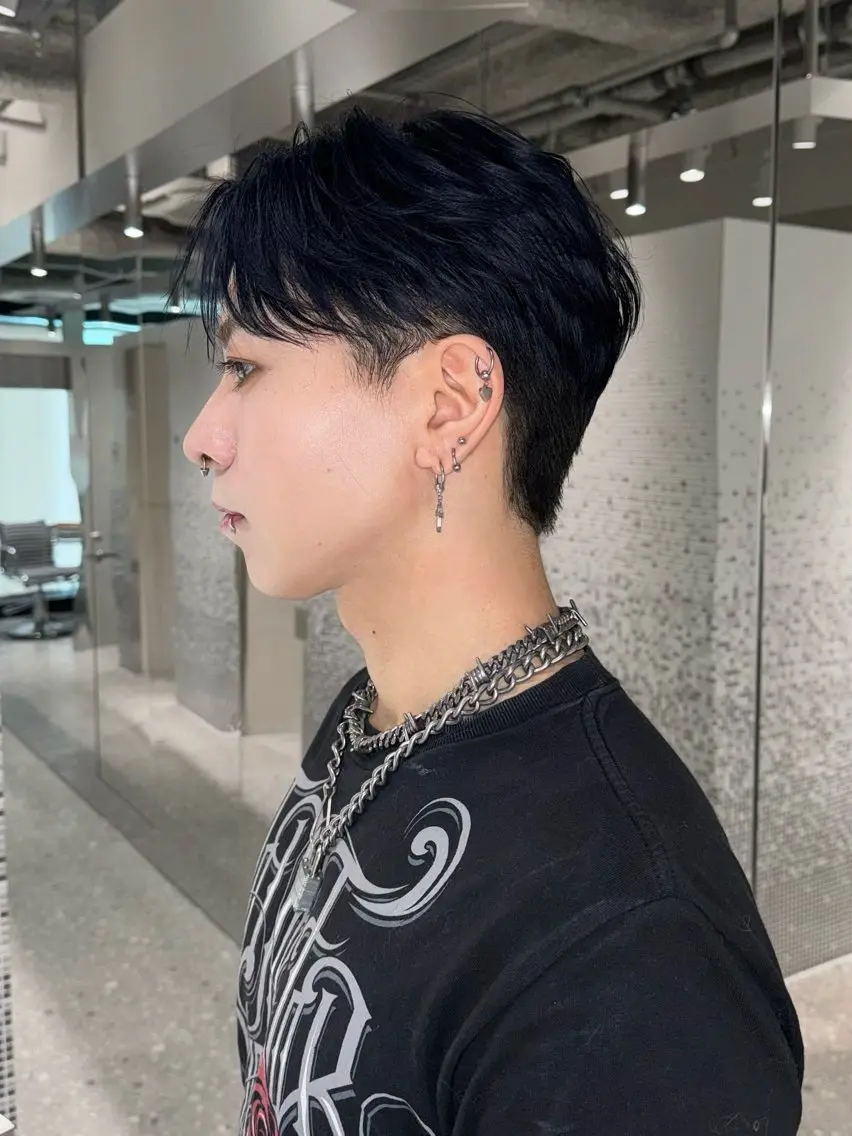 ショート カラー パーマ メンズ 渋谷  中性ヘア あかりのヘアスタイル