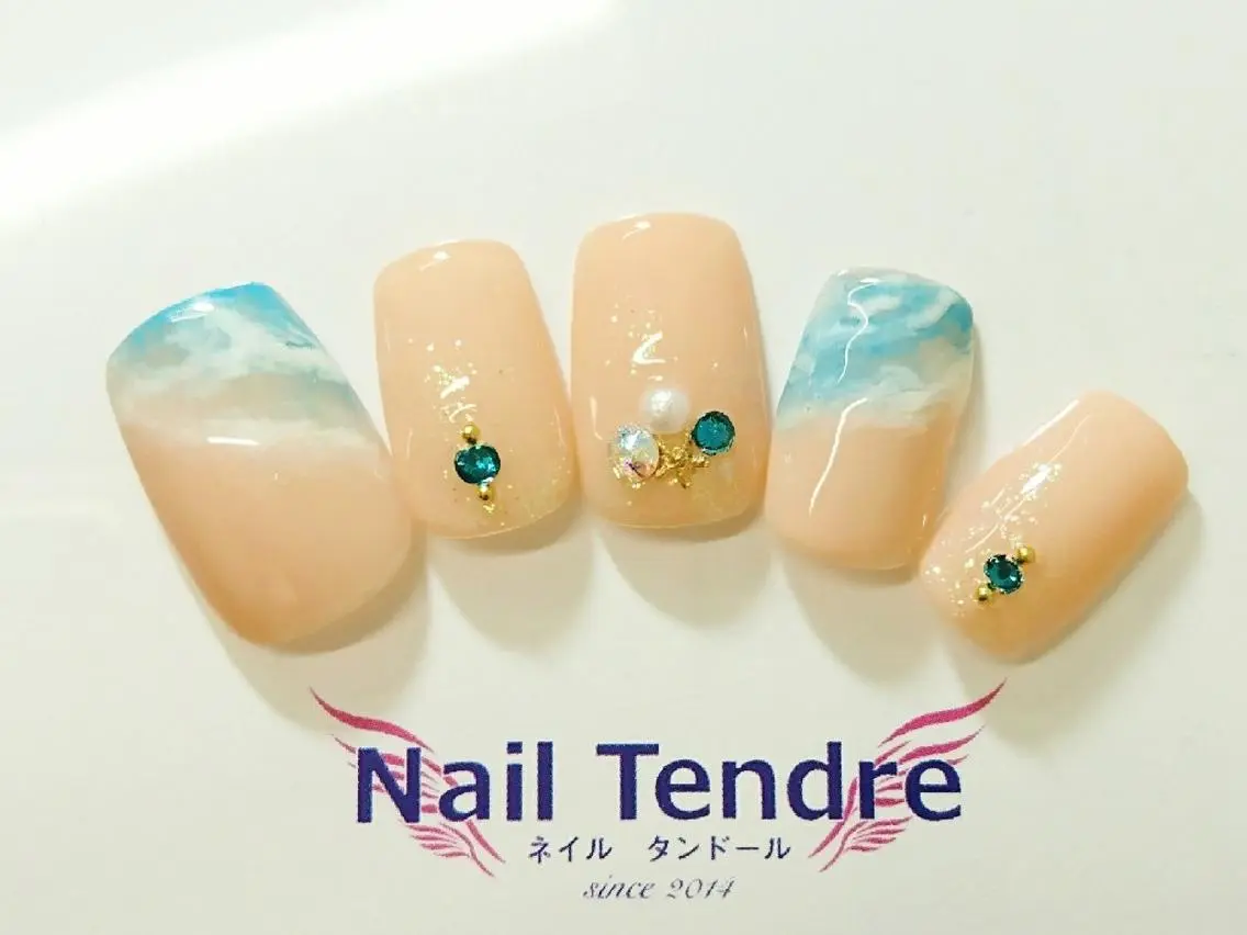 ネイル アートネイル ジェルネイル ソフトジェル ストーンネイル ハンドネイル Nail  Tendreのネイルデザイン