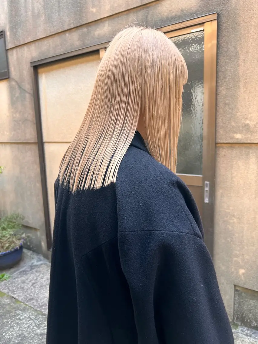 セミロング カラー ヘアカラー ボブパーマ/レイヤー ヒロモトアサカのヘアスタイル