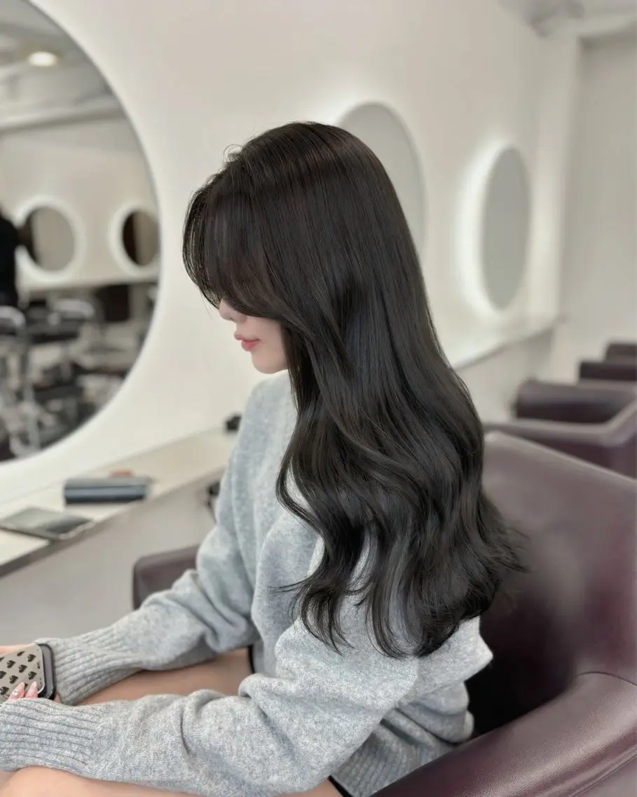 ロング カラー パーマ ヘアアレンジ グレージュ オリーブグレージュ オリーブグレー 顔周りカット 🌸グレージュ/ ベージュ🌸yutaのヘアスタイル