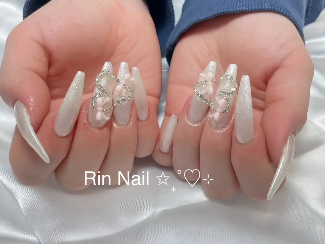 ネイル アートネイル ロングネイル ニュアンスネイル スカルプネイル ネイルチップ ハンドネイル Rin Nail 新大久保店のネイルデザイン