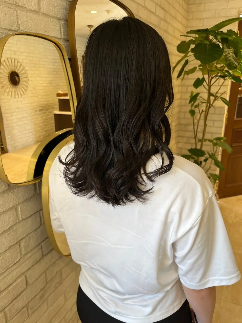 ロング カラー 韓国風ヘア 橘 ゆきののヘアスタイル