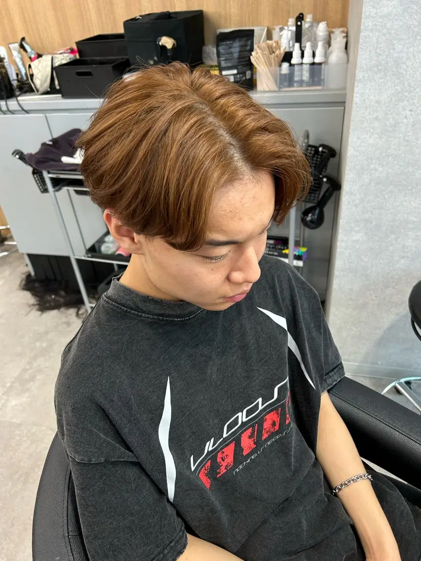 カラー メンズ メンズブリーチ ブリーチ ダブルカラー ブリーチなしカラー カット ヘアカラー 🐺森 雄飛/メンズ 韓国ヘアのヘアスタイル