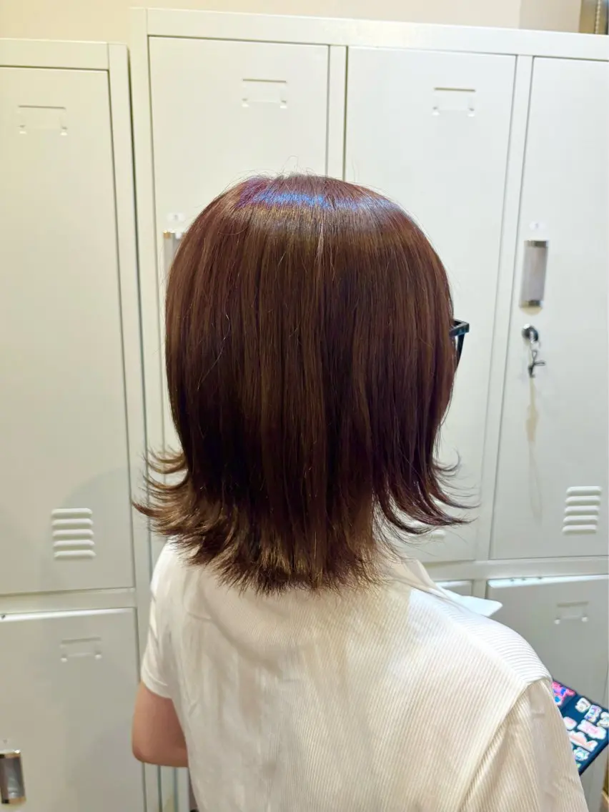 ミディアム ピンクブラウン little ruca‎𖤐のヘアスタイル