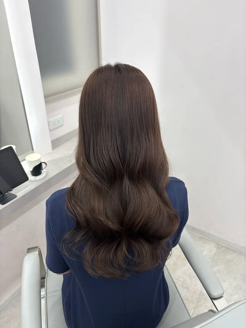 ロング カラー ブリーチ ブラウンカラー ダブルカラー ブリーチなしカラー 心斎橋/透明感カラー / ミサキのヘアスタイル