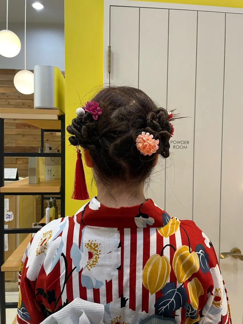 ヘアアレンジ 浴衣 なな /カラー/アレンジのヘアスタイル