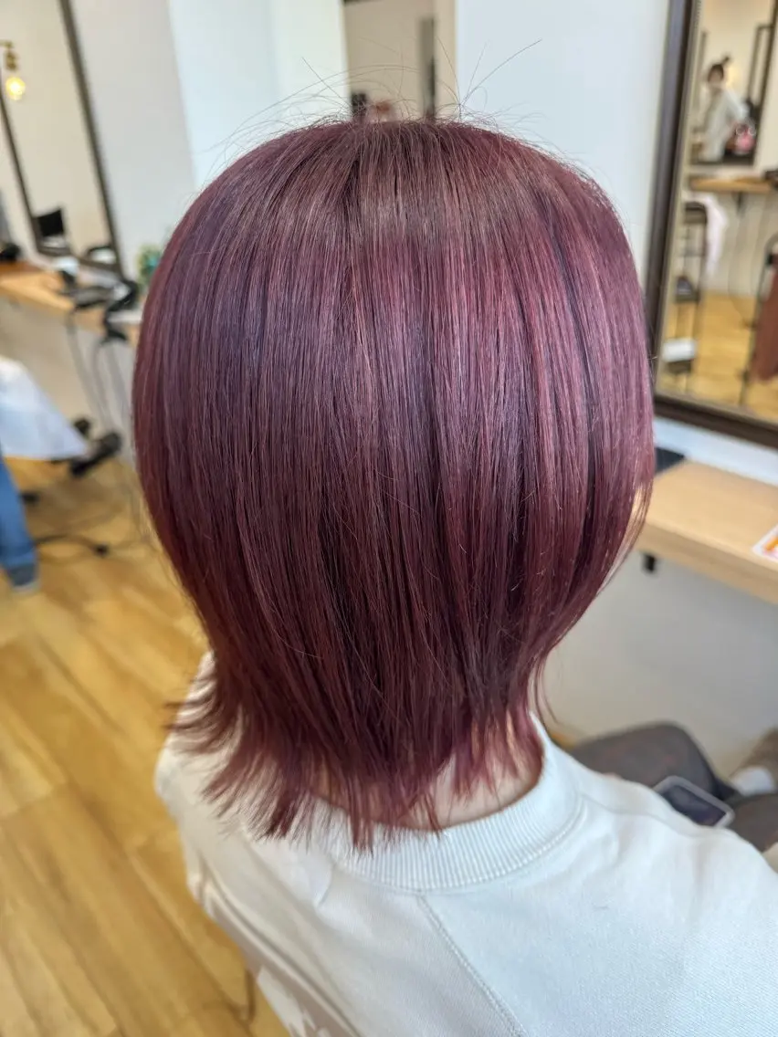 ミディアム カラー ブリーチ カット 川畑 陽奈のヘアスタイル