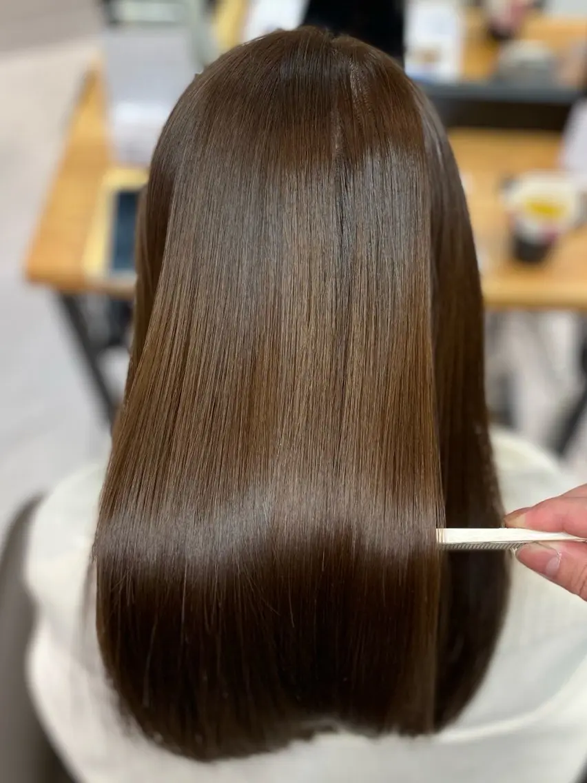 ロング 髪質改善 縮毛矯正 縮毛矯正 艶カラー✨️縮毛矯正 ×耳ツボ💠mamiのヘアスタイル