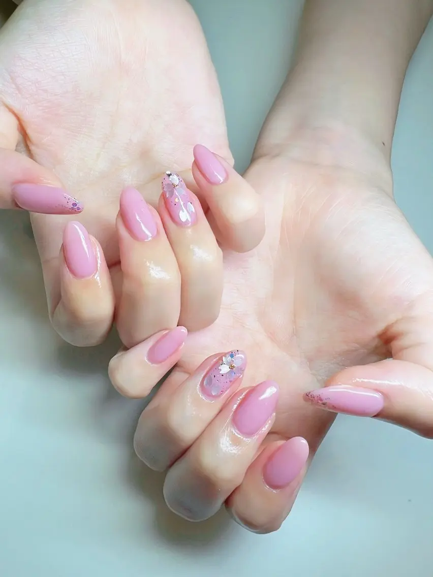 ネイル アートネイル 桜ネイル シンプルネイル 春ネイル Fuju. Aのネイルデザイン