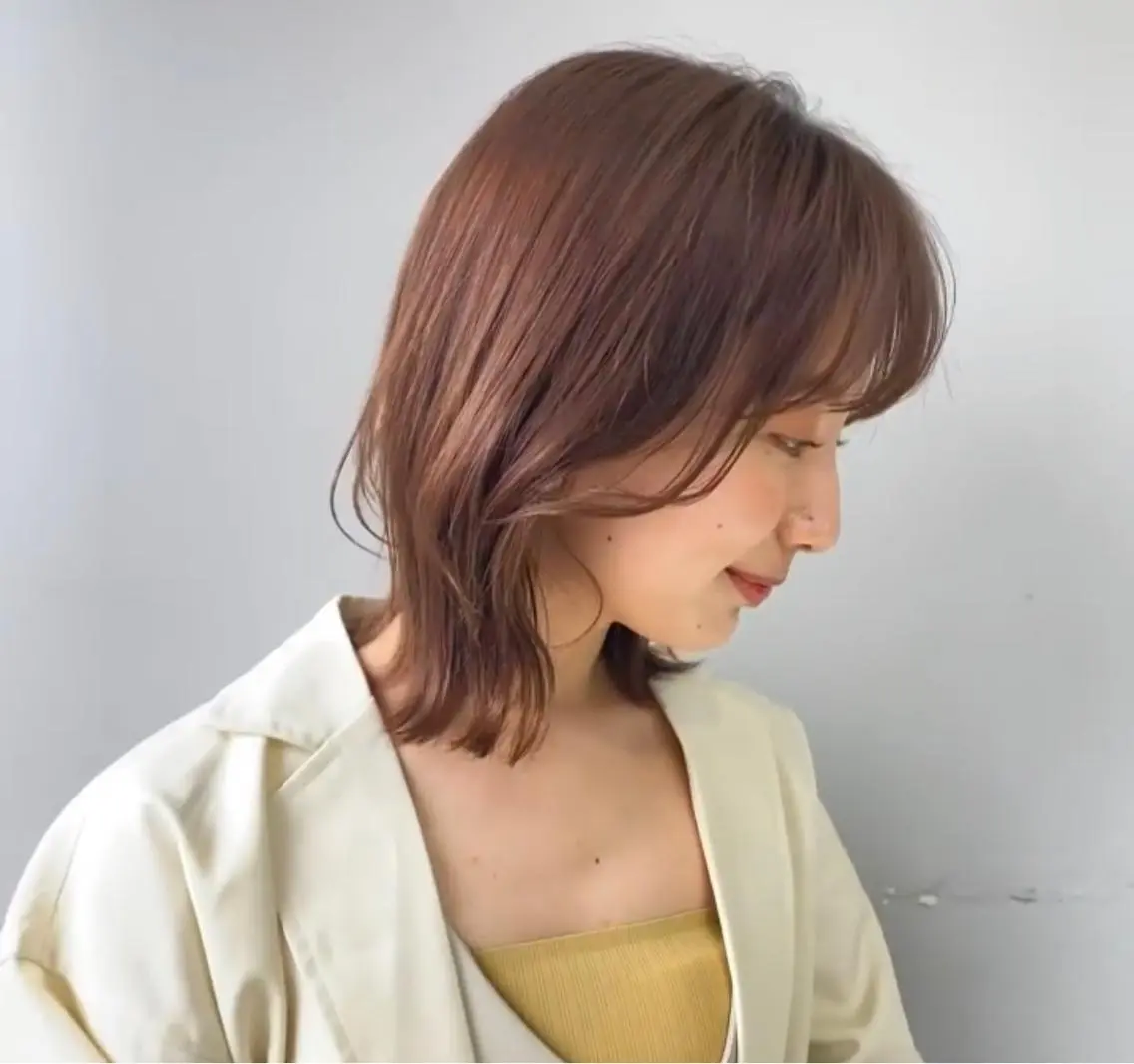 ミディアム カラー ウルフ🦋顔まわり ❤︎ ͛めいのヘアスタイル