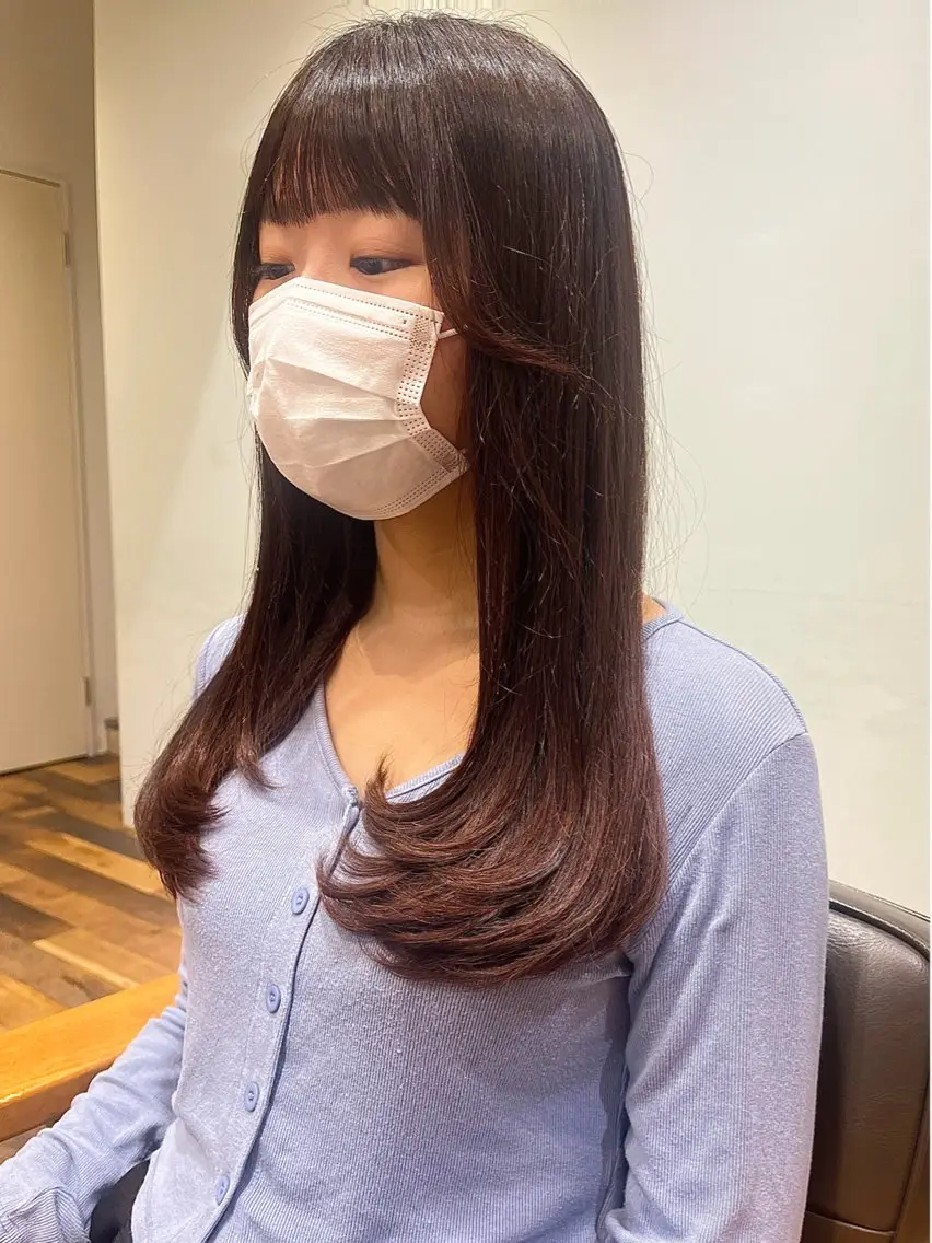 ロング カラー レイヤーカット リナ✮レイヤーカット モデル様✮募集中のヘアスタイル