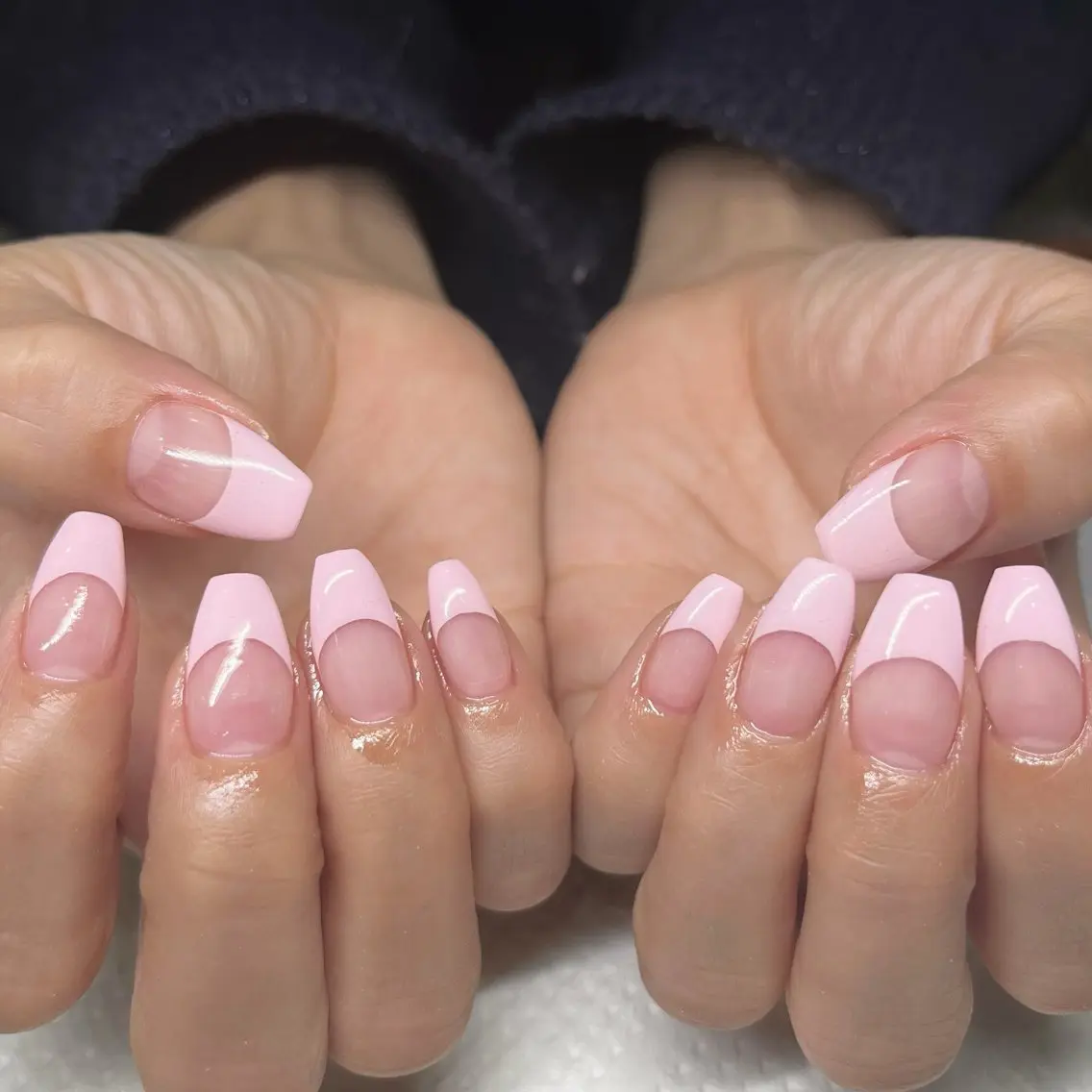 ネイル フレンチネイル パステルネイル ピンク ハンドネイル Ricnail☾ ayanoのネイルデザイン