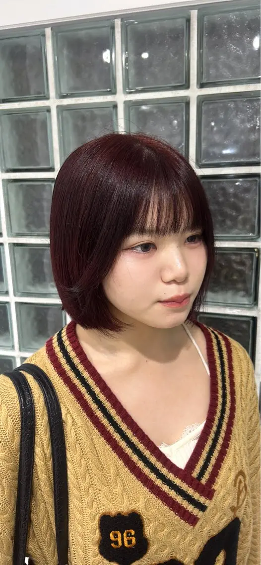 ミディアム カラー カット 縮毛矯正 愛結 暖色カラー🎀🩰のヘアスタイル
