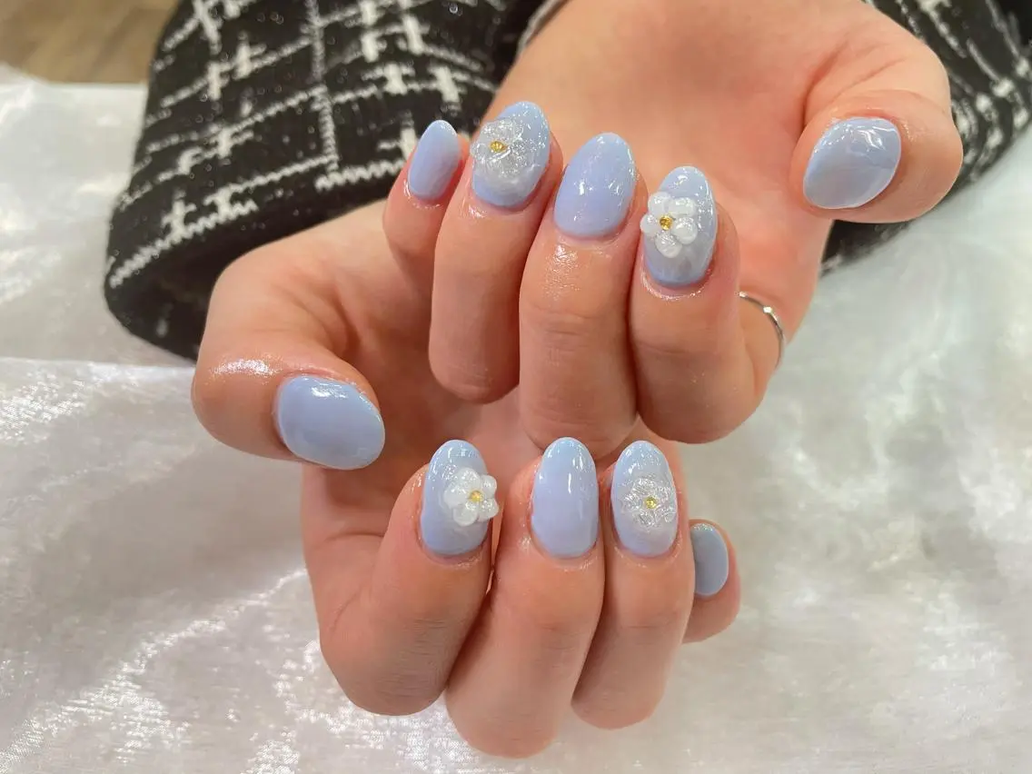 ネイル ハンドネイル ハンドケア はばすみれ🎀ﾈｲﾙ 光ﾌｪｲｼｬﾙ ﾍｱのネイルデザイン