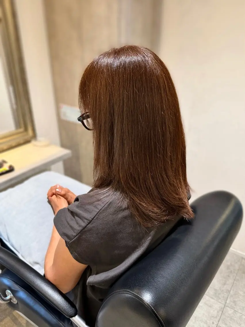 セミロング カラー ブラウンカラー オリーブブラウン ~✩.*˚ 𝐀𝐈𝐊𝐀のヘアスタイル