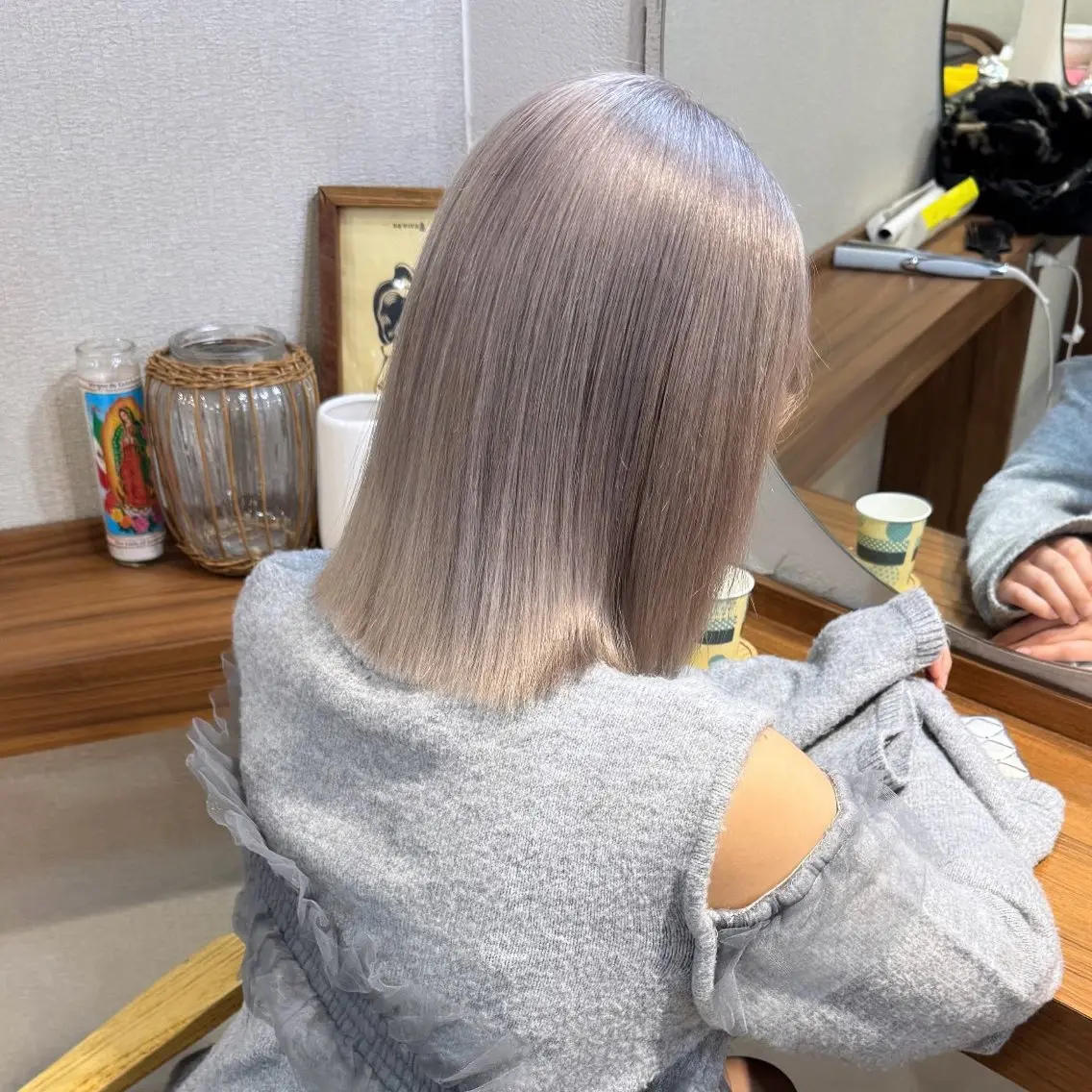 ミディアム カラー カット ヘアカラー トリートメント 優梨💞 /透明感カラーのヘアスタイル