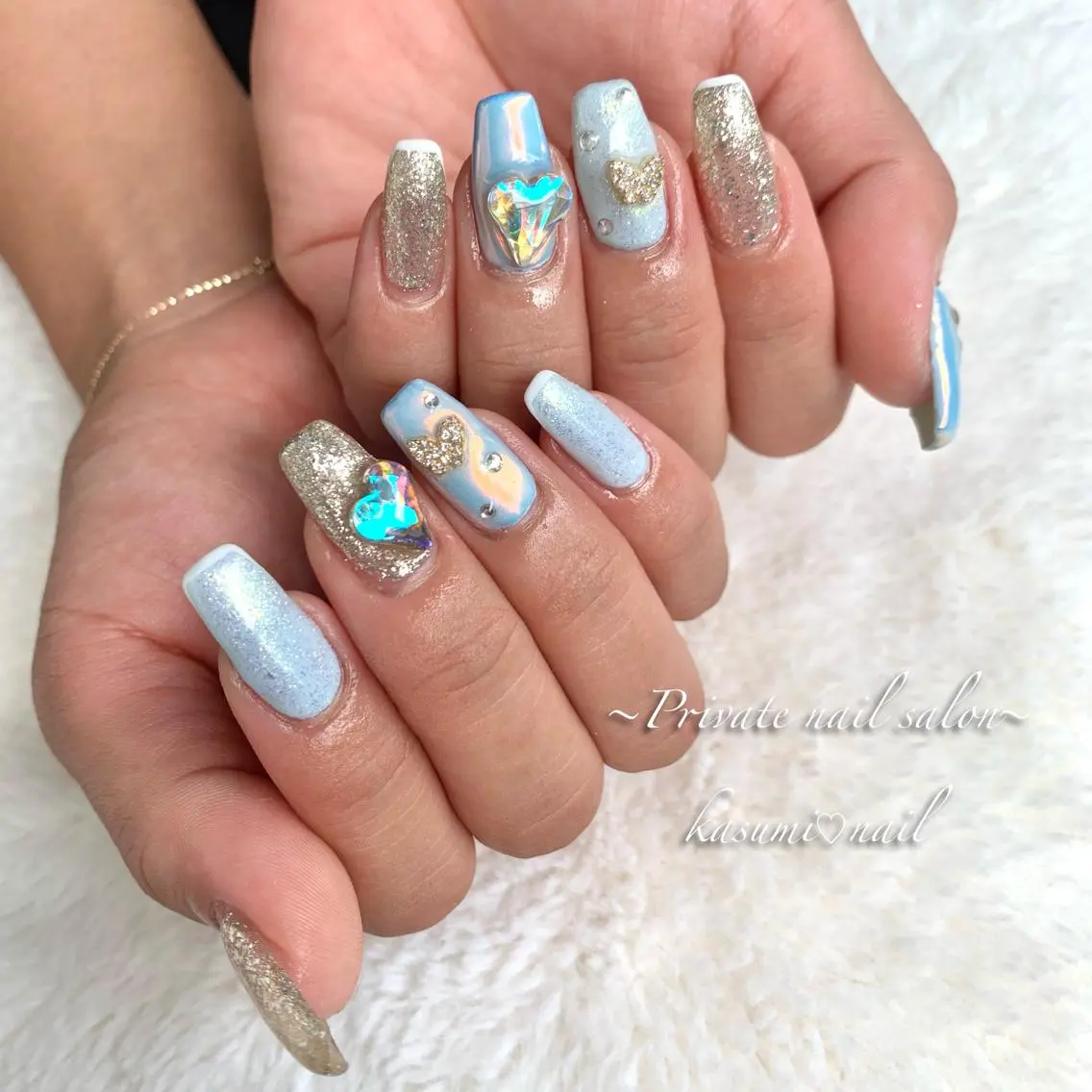 ネイル アートネイル ラメ(グリッター) マグネットネイル ミラーネイル 持ち込み KASUMI♡ Nailのネイルデザイン