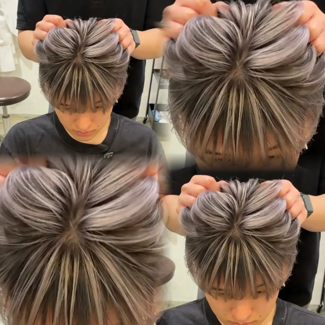 メンズ ヘアカラー バレイヤージュ特化 三宅陸斗のヘアスタイル
