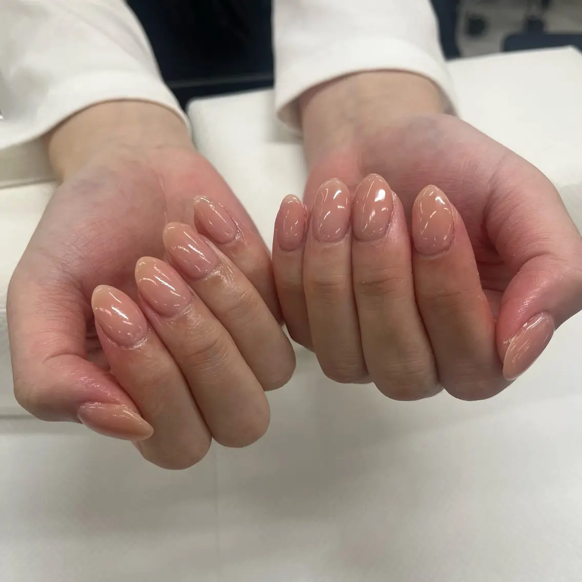 ネイル ピンク ピンクベージュ ぷっくりネイル feminine nailのネイルデザイン
