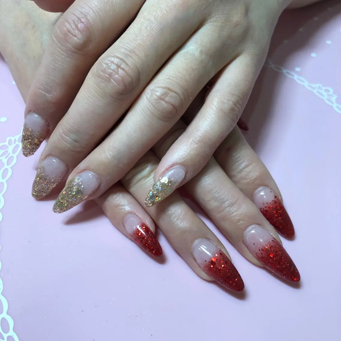 ミディアム ネイル ハンドネイル 《LB》ラブリエ Nail&eyeのマツエク・マツパデザイン