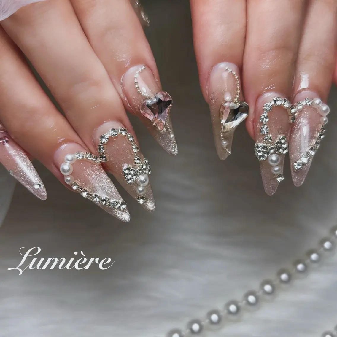ネイル ロングネイル Lumière｜ ロング｜ワンホンのネイルデザイン