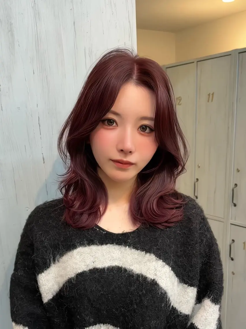 ミディアム ピンクラベンダー 渡辺 杏斗龍のヘアスタイル