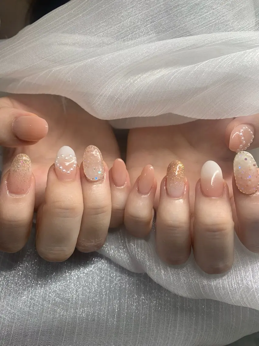 ネイル フレンチネイル ジェルネイル 韓国ネイル マグネットネイル マグネットフレンチ akina nailsのネイルデザイン