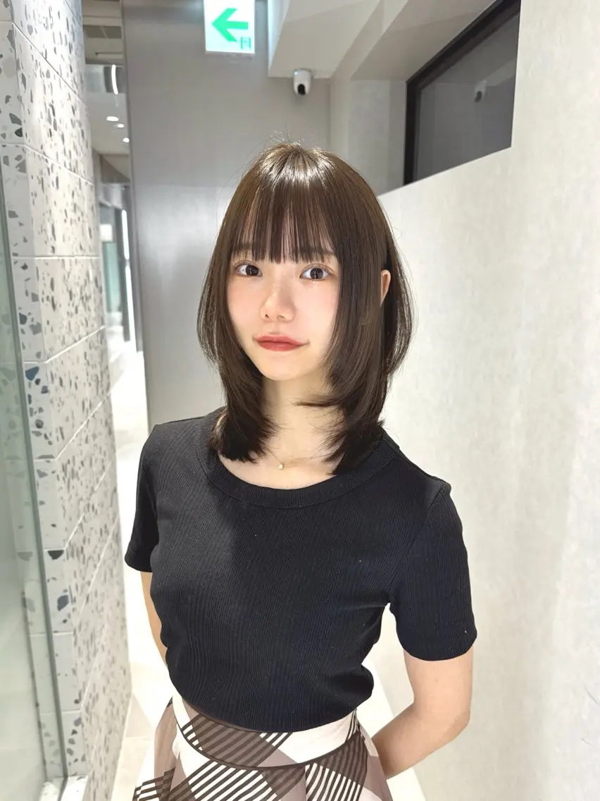 ミディアム カラー カット ヘアカラー トリートメント 矢野 晃平のヘアスタイル