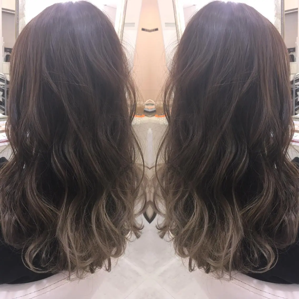 セミロング ロング カラー 髪質改善 中川 翔のヘアスタイル