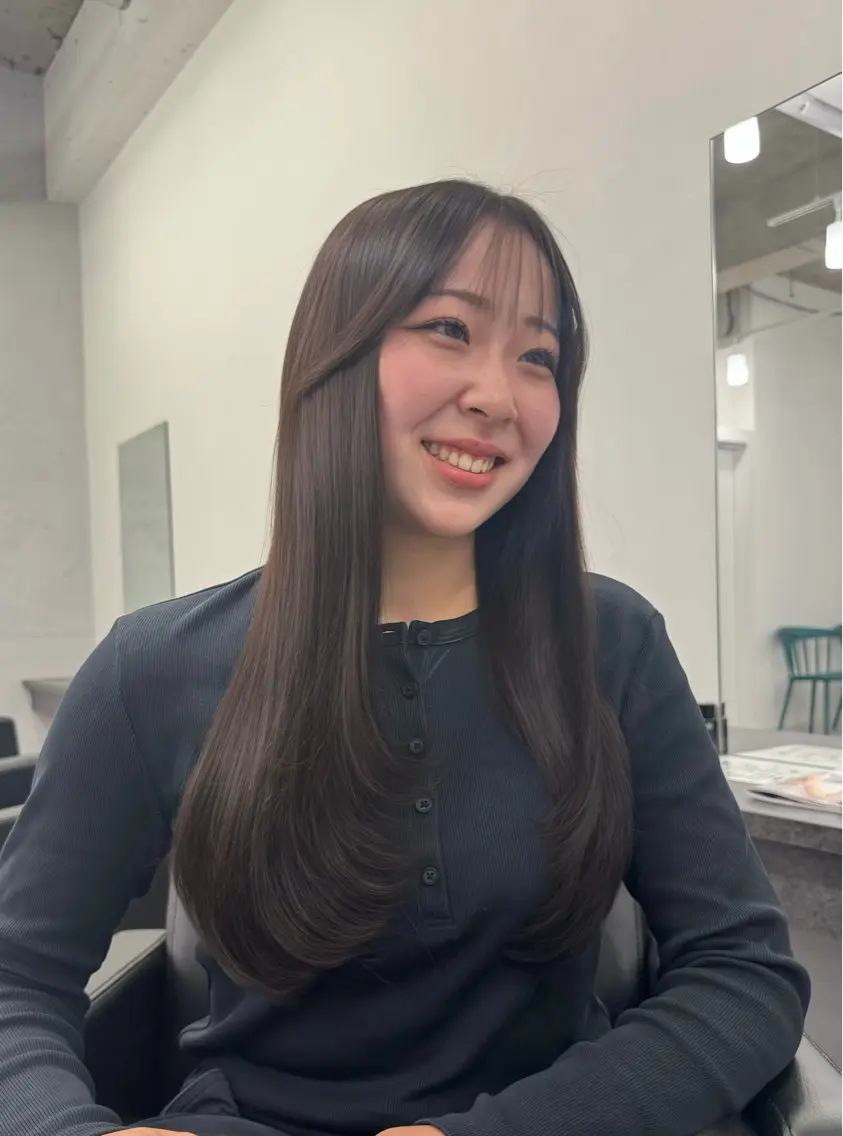ロング レイヤーカット 縮毛矯正 レイヤー・ブリーチ kiyotoshiのヘアスタイル