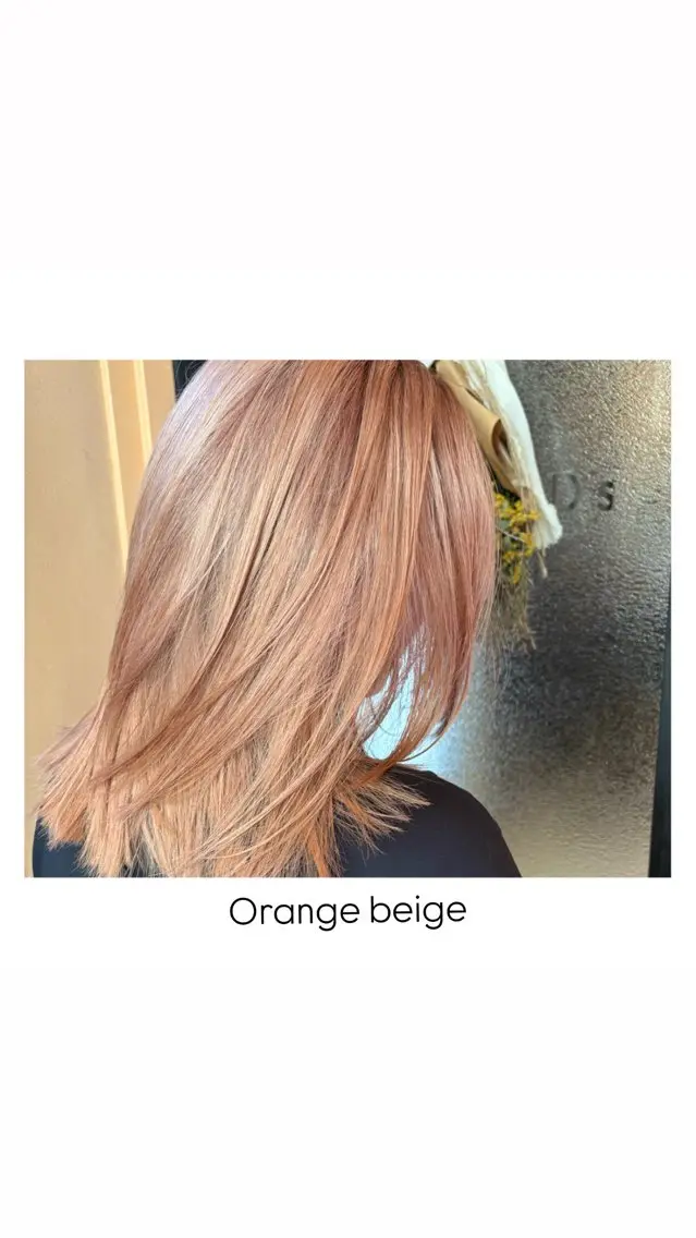 ミディアム カラー ベージュカラー グラデーションカラー オレンジ オレンジベージュ レイヤーカット ヘアカラー トリートメント hiro【沿線で叶う 似合わせhair】のヘアスタイル