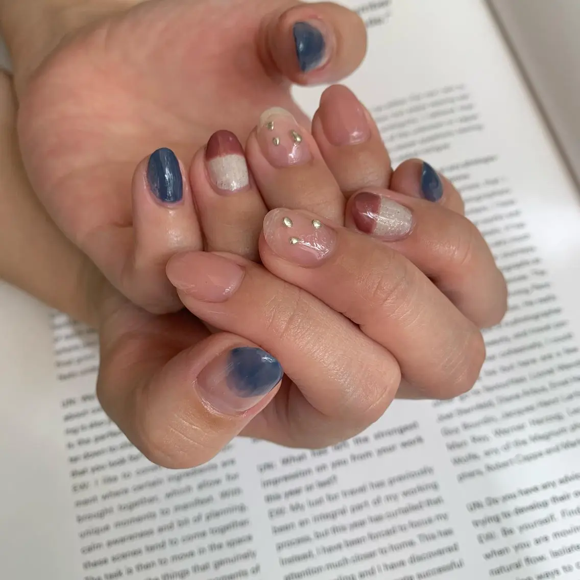 ネイル ブルー ジェルネイル cocoro nail salonのネイルデザイン