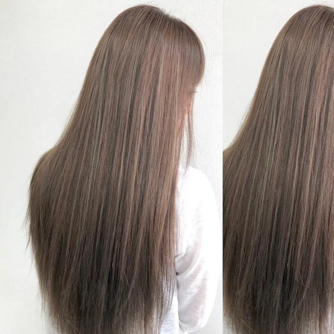 ロング カラー JuNブリーチに 縮毛矯正するプロのヘアスタイル
