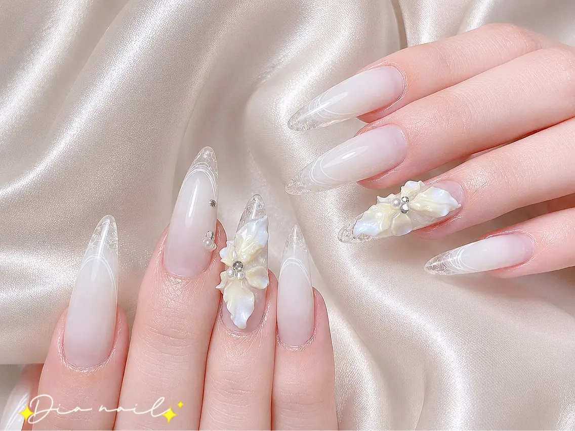ネイル フットネイル 韓国ネイル レース マグネットネイル ニュアンスネイル ハンドネイル Dia nail サロンのネイルデザイン