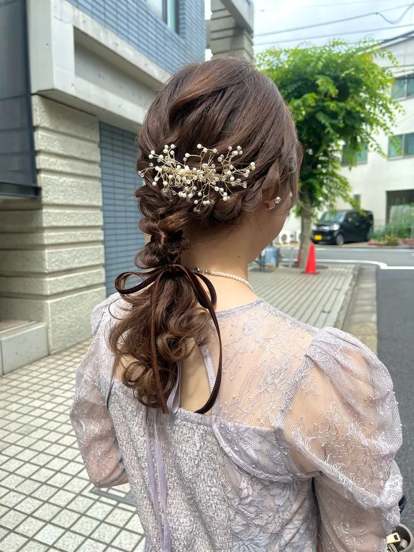 【9時以降】🕊似合わせヘアセット🕊ディズニー、コンサート、結婚式、デートなどイベントに☆(早朝料金込)の写真